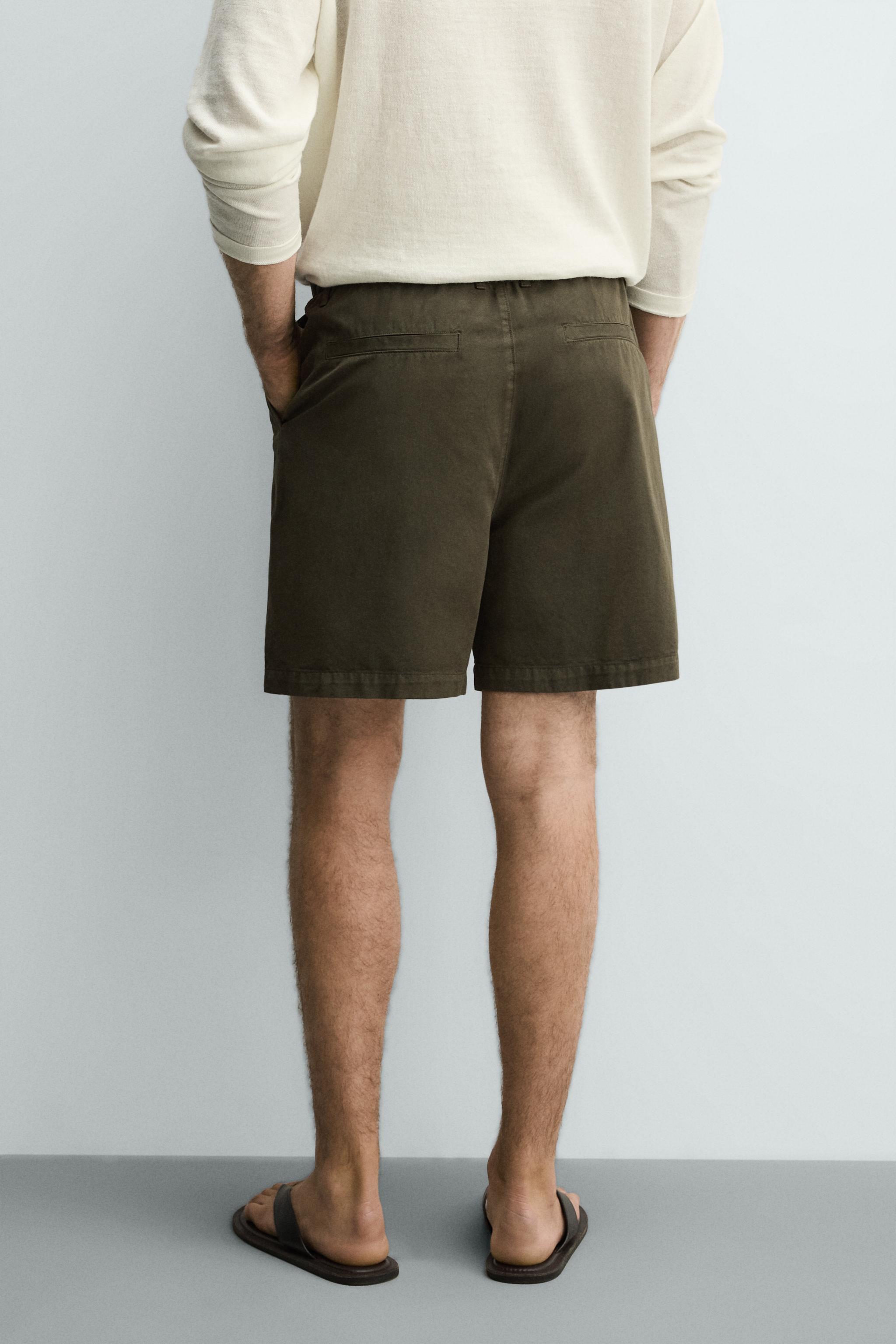 COTTON-LYOCELL REGULAR FIT SHORTS